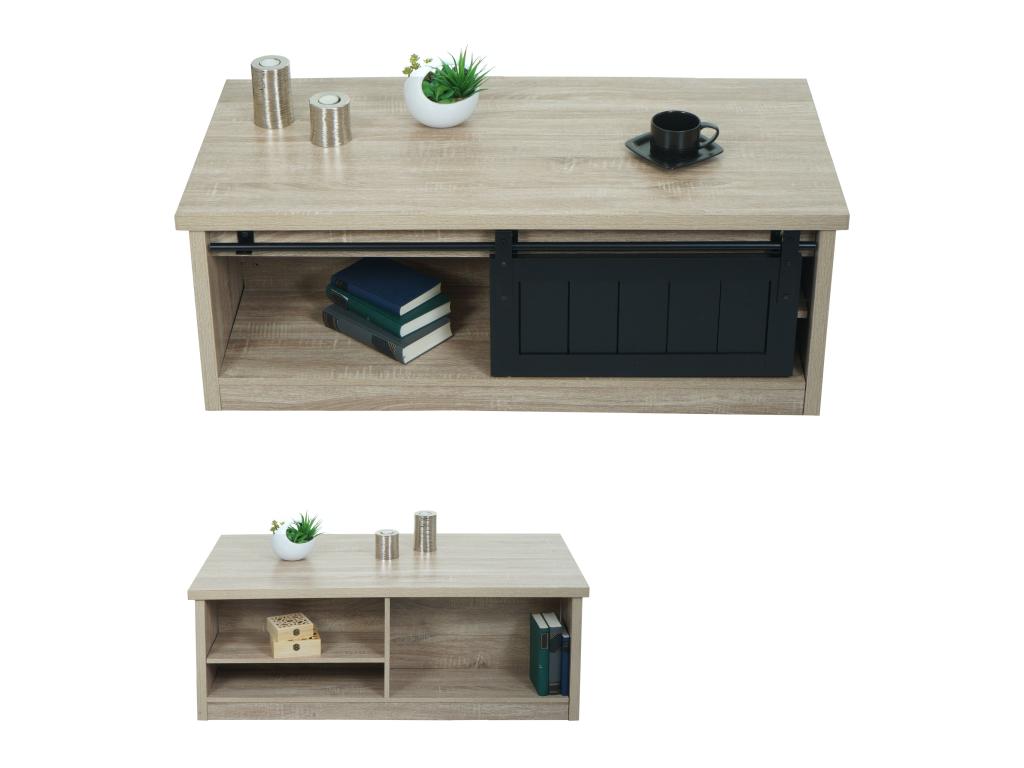 Brown Metal Coffee Table, 44 x 120 cm