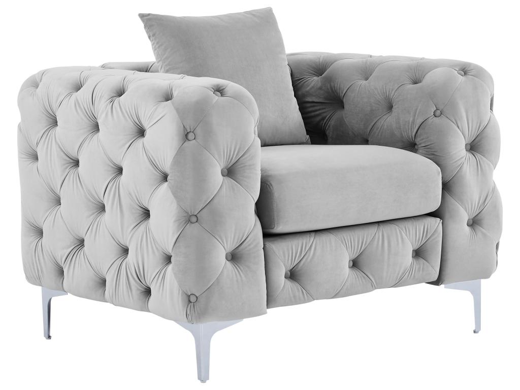 Gray Velvet Accent Chair