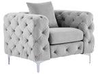 Gray Velvet Accent Chair