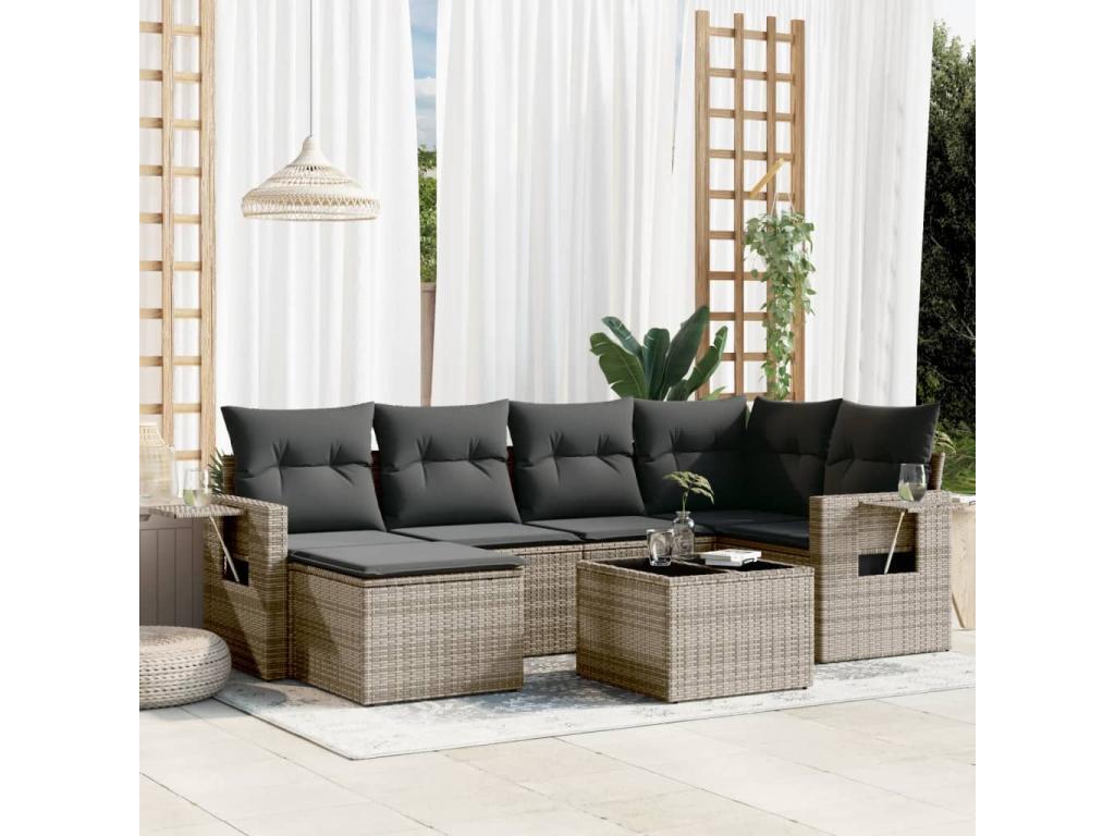 Gray Woven Resin Wicker Outdoor Furniture Set - dlz1766585474961