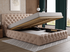 Gray Velvet Bed, 180 x 200 cm - dlz1766585997852