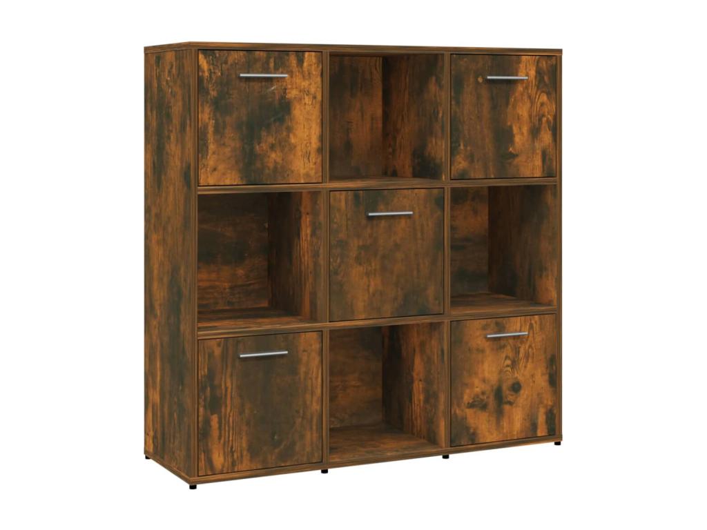 Brown Engineered Wood Bookcase, 90 x 30 x 90 cm