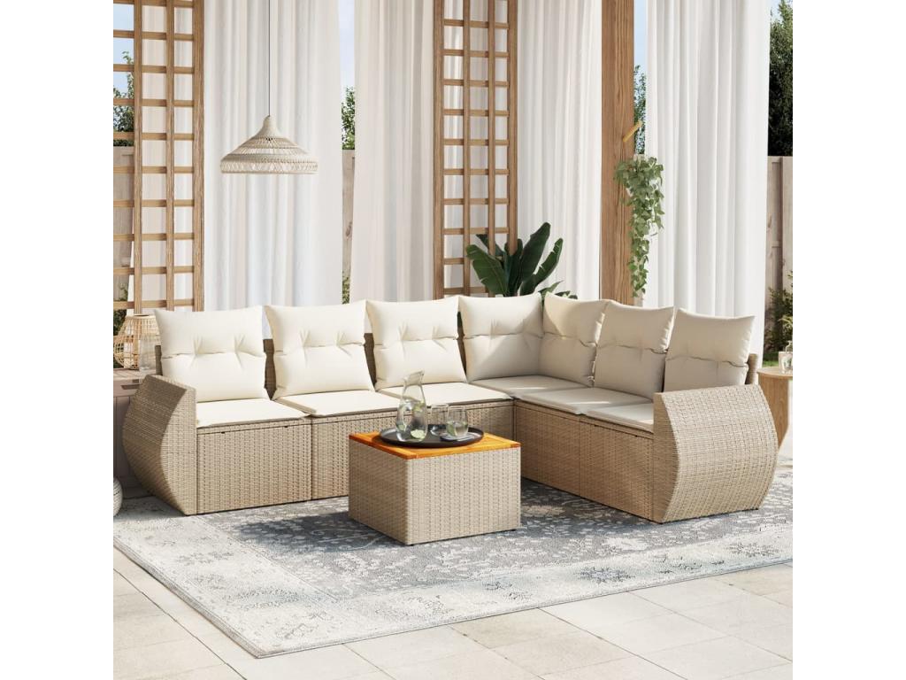 Beige Woven Resin Wicker Outdoor Furniture Set - dlz1766585861648