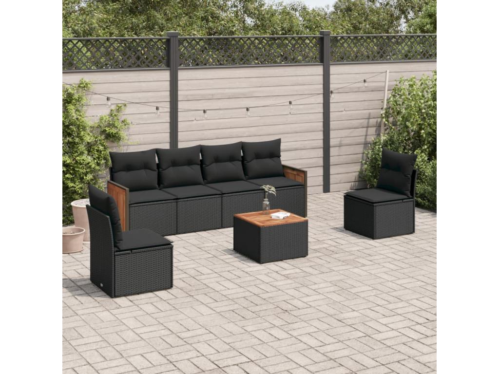 Black Woven Resin Wicker Outdoor Furniture Set