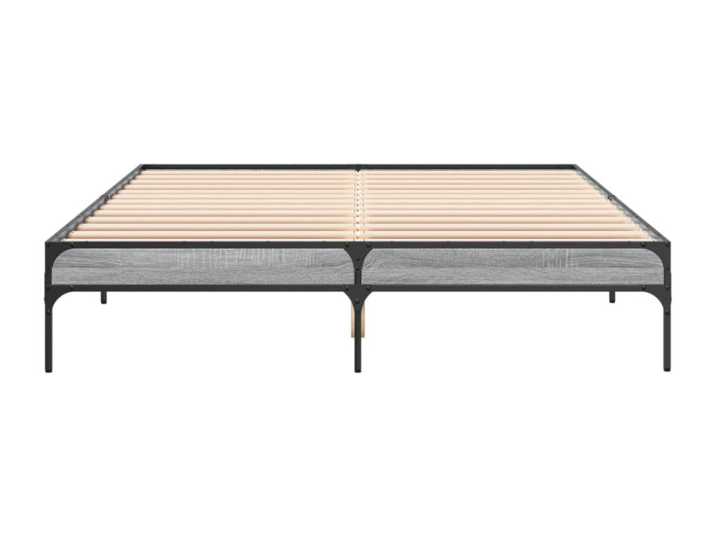 Gray Engineered Wood Bed Frame, 150 x 200 cm