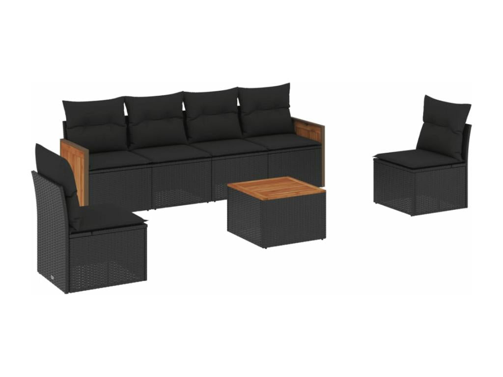 Black Woven Resin Wicker Outdoor Furniture Set