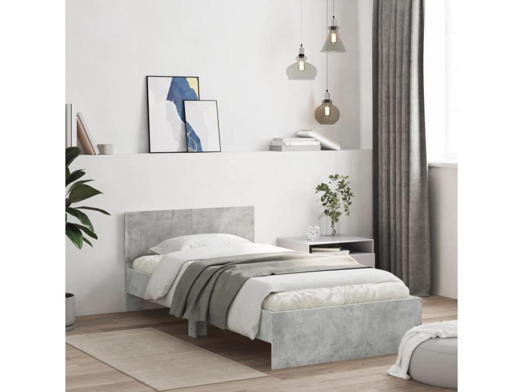 Gray Bed Frame, 100 x 200 cm