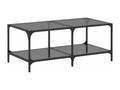 Black Glass Coffee Table, 98.5 x 50 x 40 cm