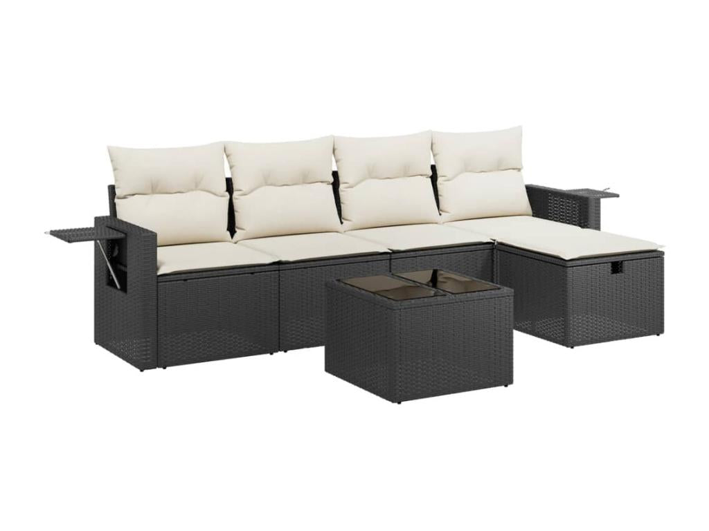 Black Woven Resin Wicker Outdoor Furniture Set - dlz1766585142714