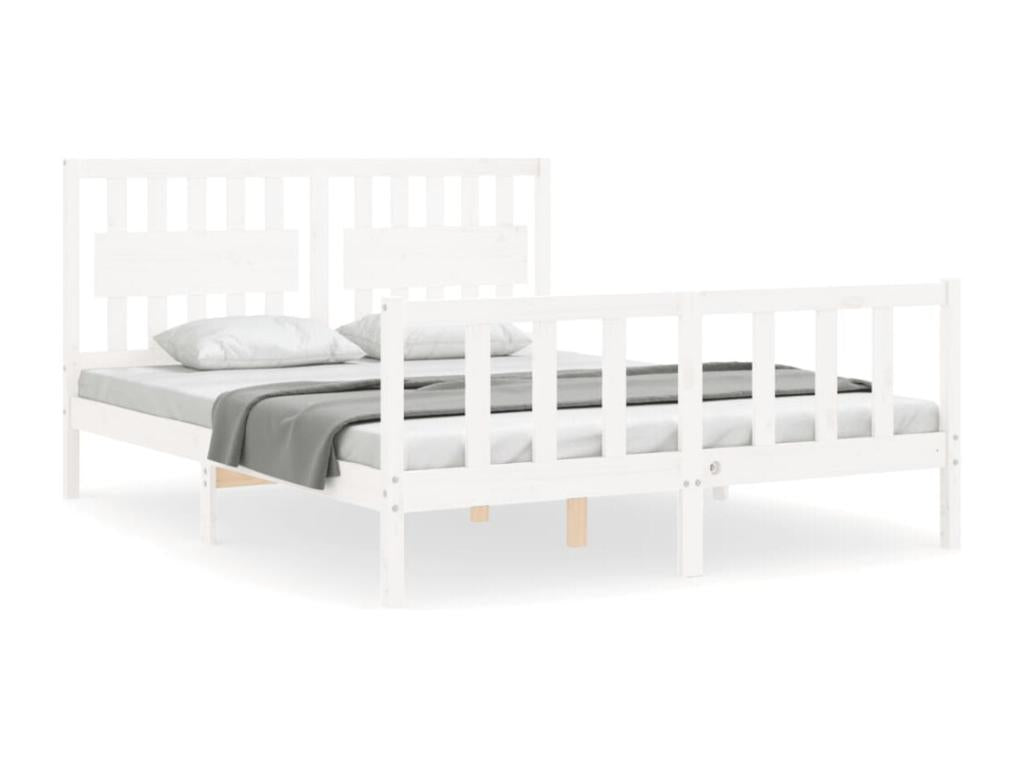 White Solid Wood Bed Frame
