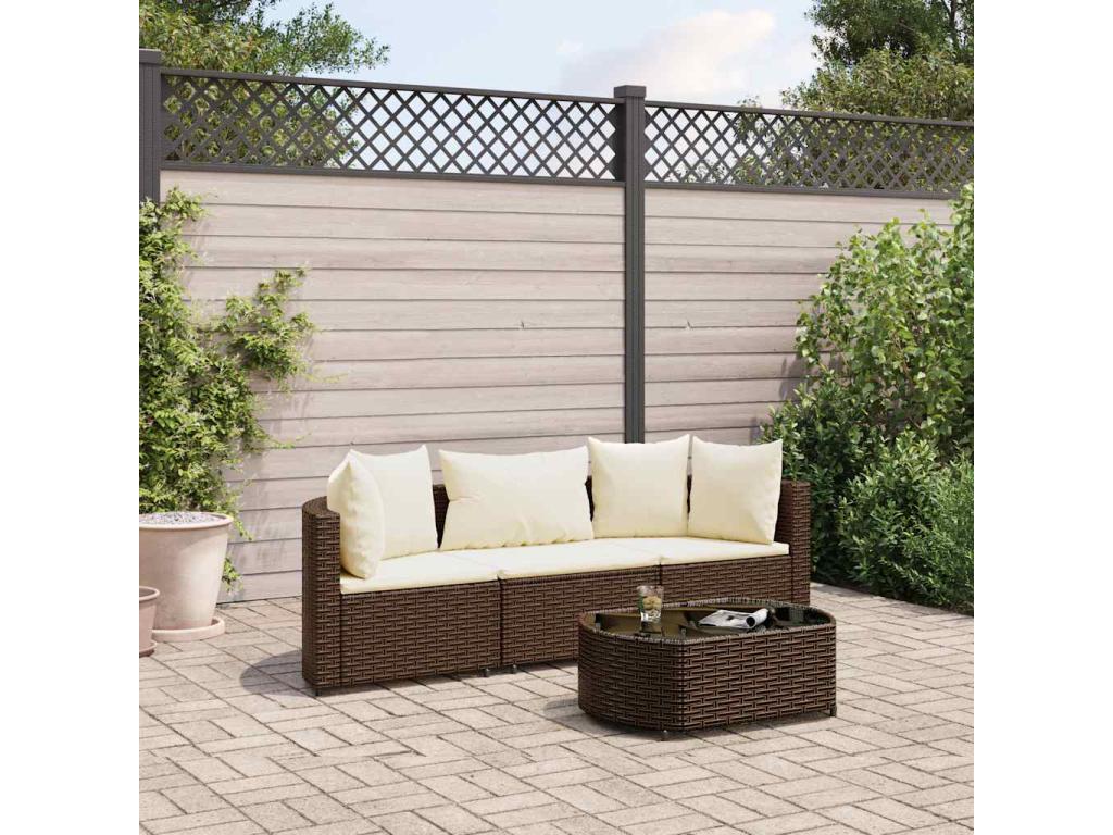 Brown Woven Resin Wicker Outdoor Furniture Set - dlz1766585565645