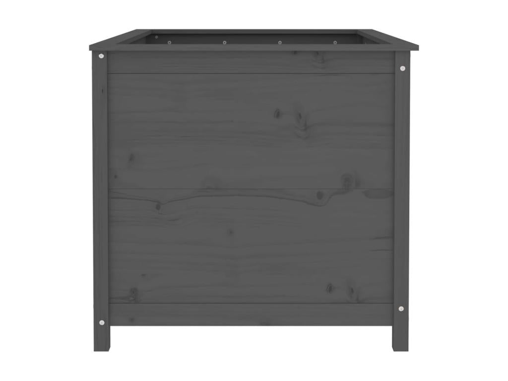 Gray Pine Wood Bed, 119.5 x 82.5 x 78 cm