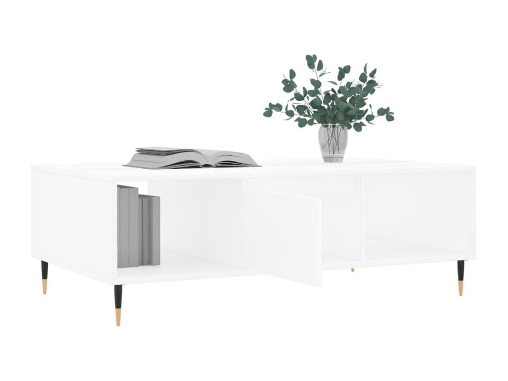 White Engineered Wood Coffee Table, 104 x 60 x 35 cm