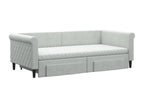 Gray Velvet Bed, 90 x 190 cm
