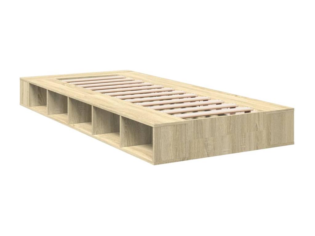 Brown Engineered Wood Bed Frame, 75 x 190 cm