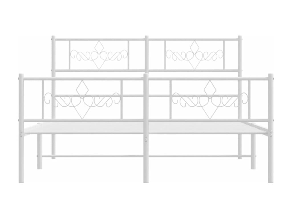 White Metal Bed Frame, 140 x 200 cm