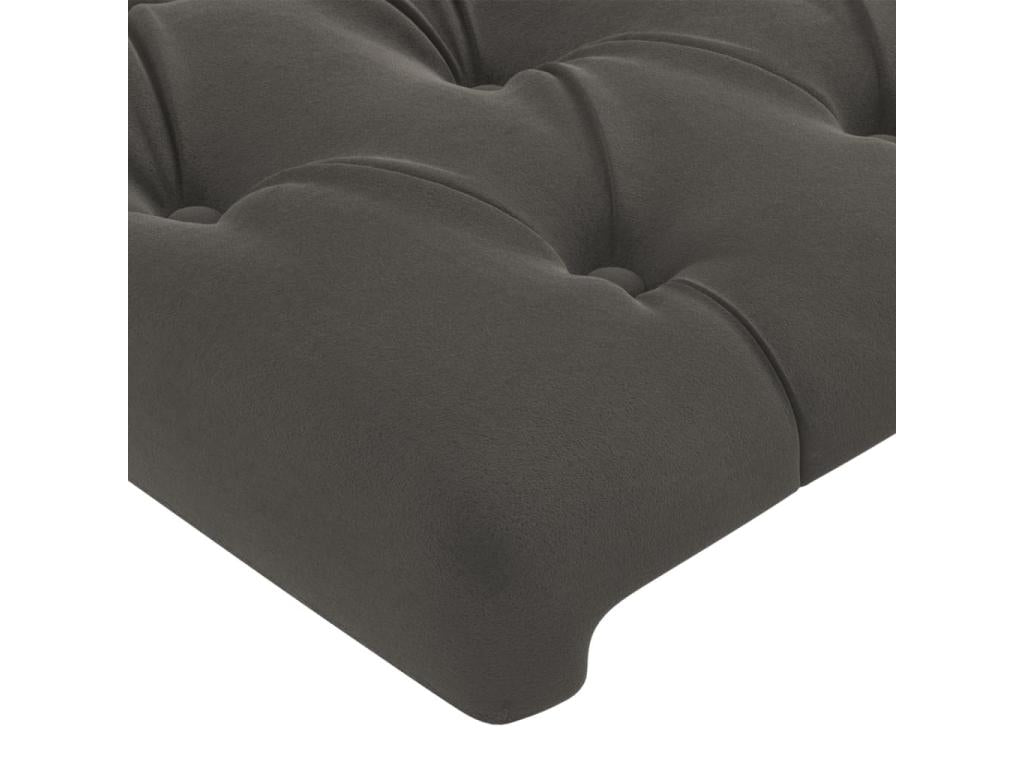 Gray Velvet Bed, 80 x 7 x 78 cm
