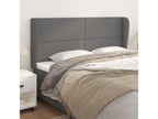 Gray Faux Leather Bed, 183 x 23 x 118 cm