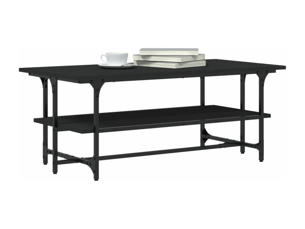 Black Engineered Wood Coffee Table, 100 x 50 x 40 cm