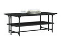 Black Engineered Wood Coffee Table, 100 x 50 x 40 cm