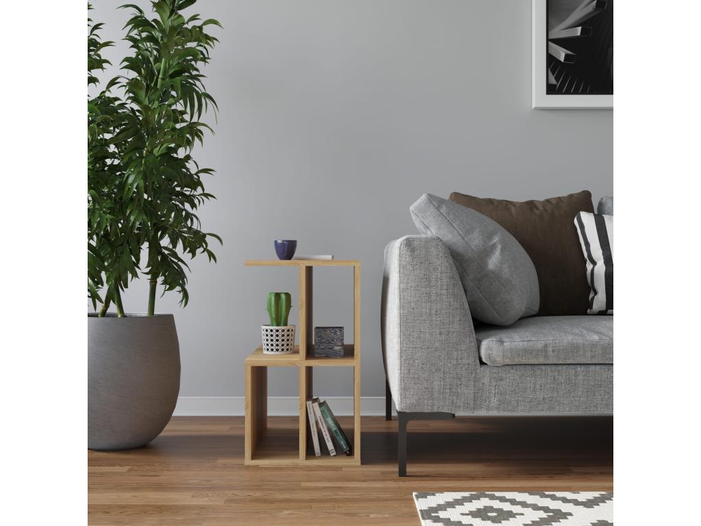 Brown Oak Wood Side Table, 59.6 x 35.6 x 63.2 cm