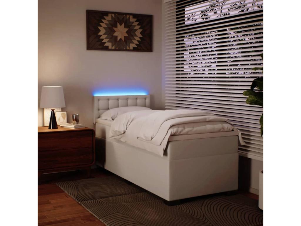 White Faux Leather Mattress, 90 x 200 cm