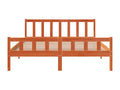 Brown Pine Wood Bed Frame, 150 x 200 cm