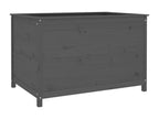Gray Pine Wood Bed, 119.5 x 82.5 x 78 cm