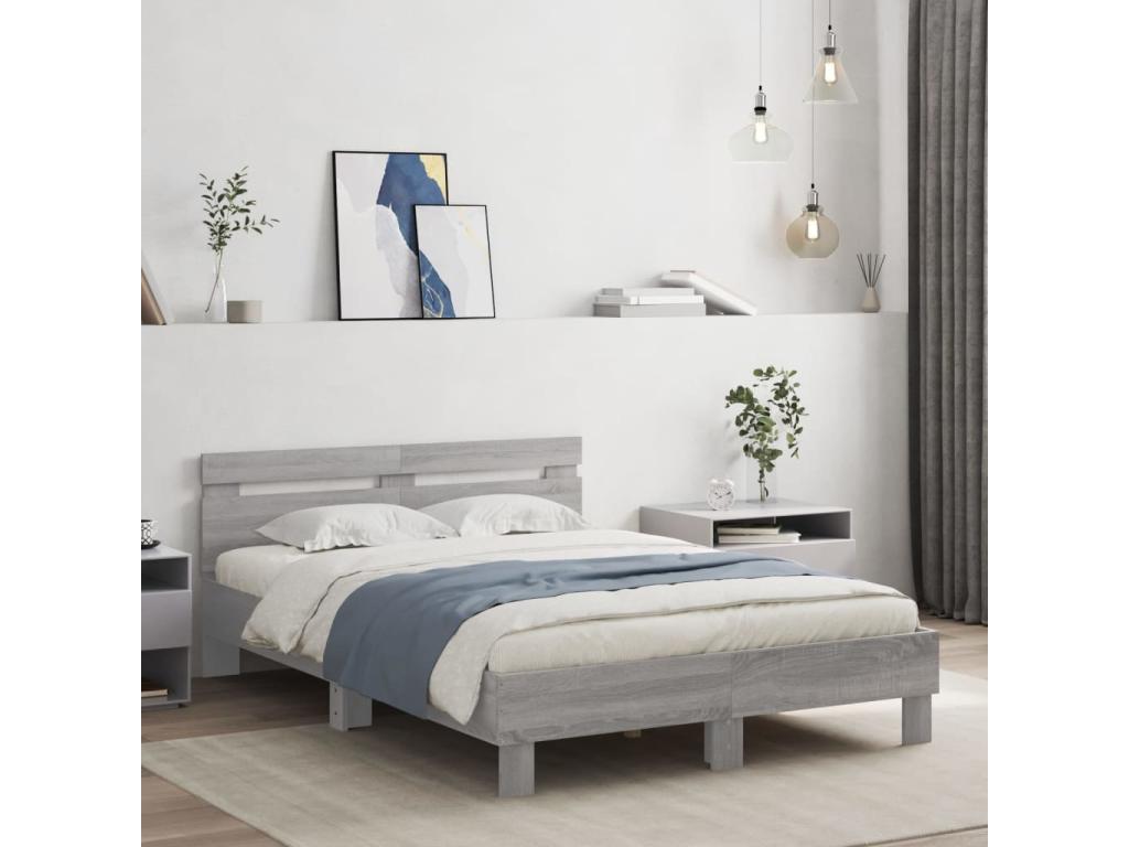 Gray Bed Frame, 135 x 190 cm
