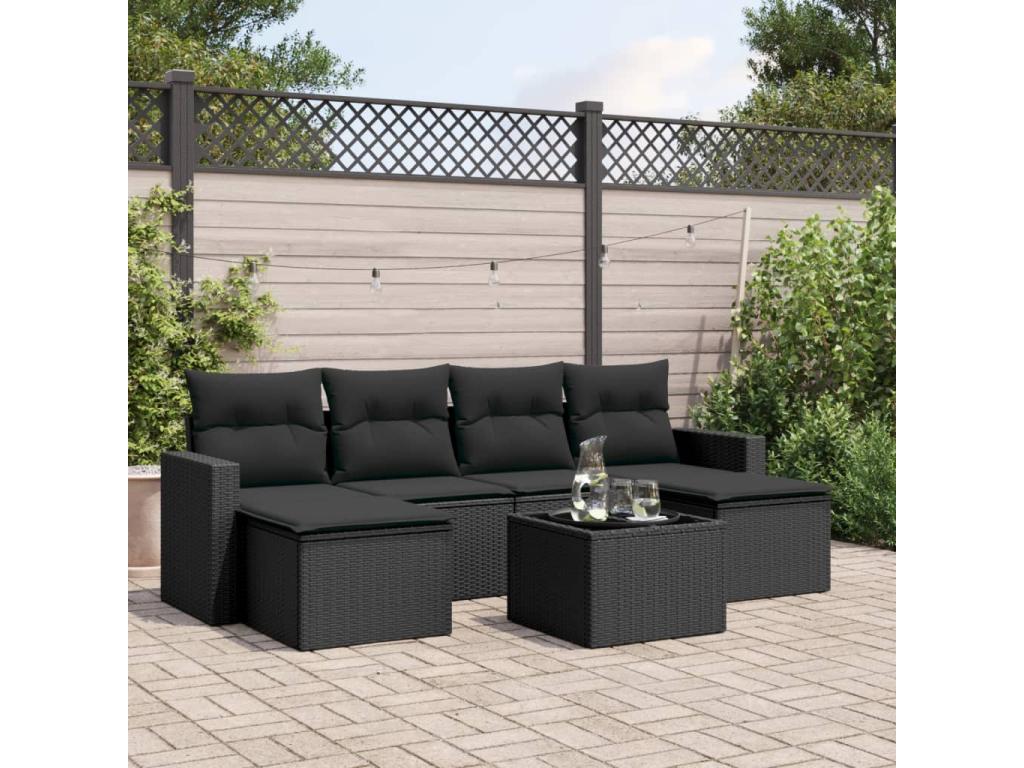 Black Woven Resin Wicker Outdoor Furniture Set - dlz1766585226620