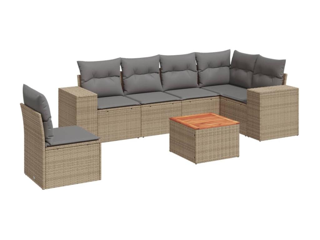 Beige Woven Resin Wicker Outdoor Furniture Set - dlz1766585089465