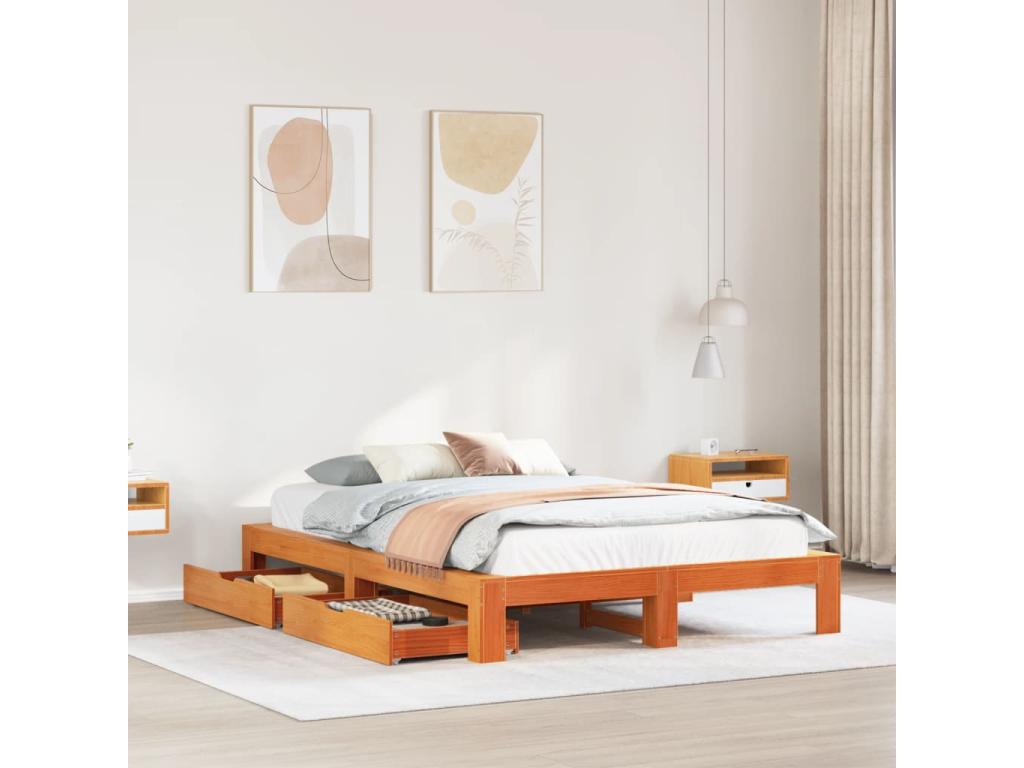 Brown Pine Wood Mattress, 140 x 190 cm