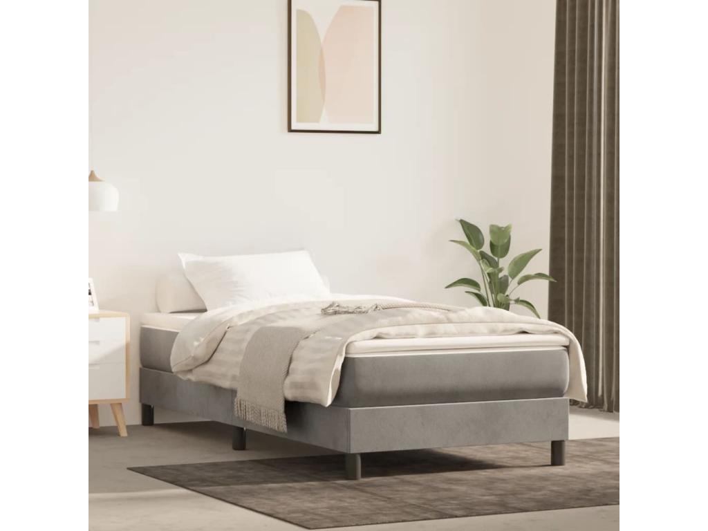Gray Velvet Mattress, 80 x 200 cm - dlz1766585950232