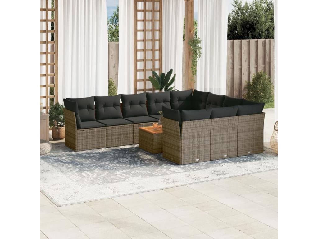 Gray Woven Resin Wicker Outdoor Furniture Set - dlz1766585774245