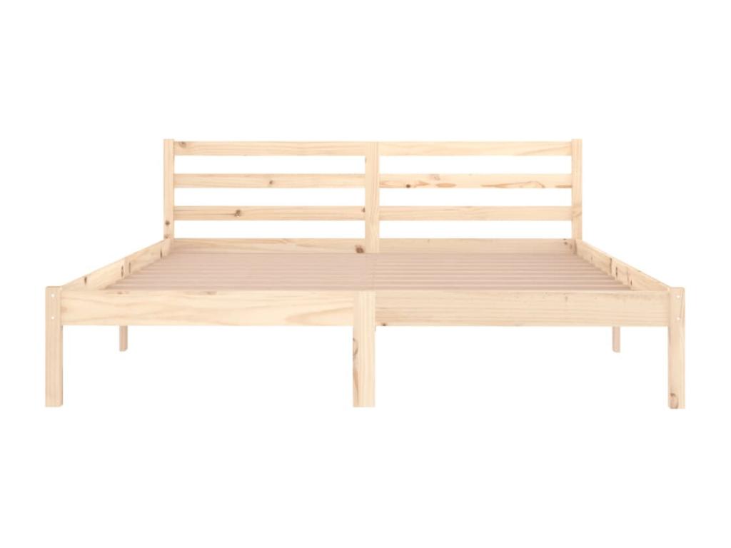 Brown Pine Wood Bed Frame, 160 x 200 cm