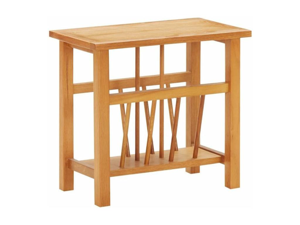 Brown Oak Wood Side Table