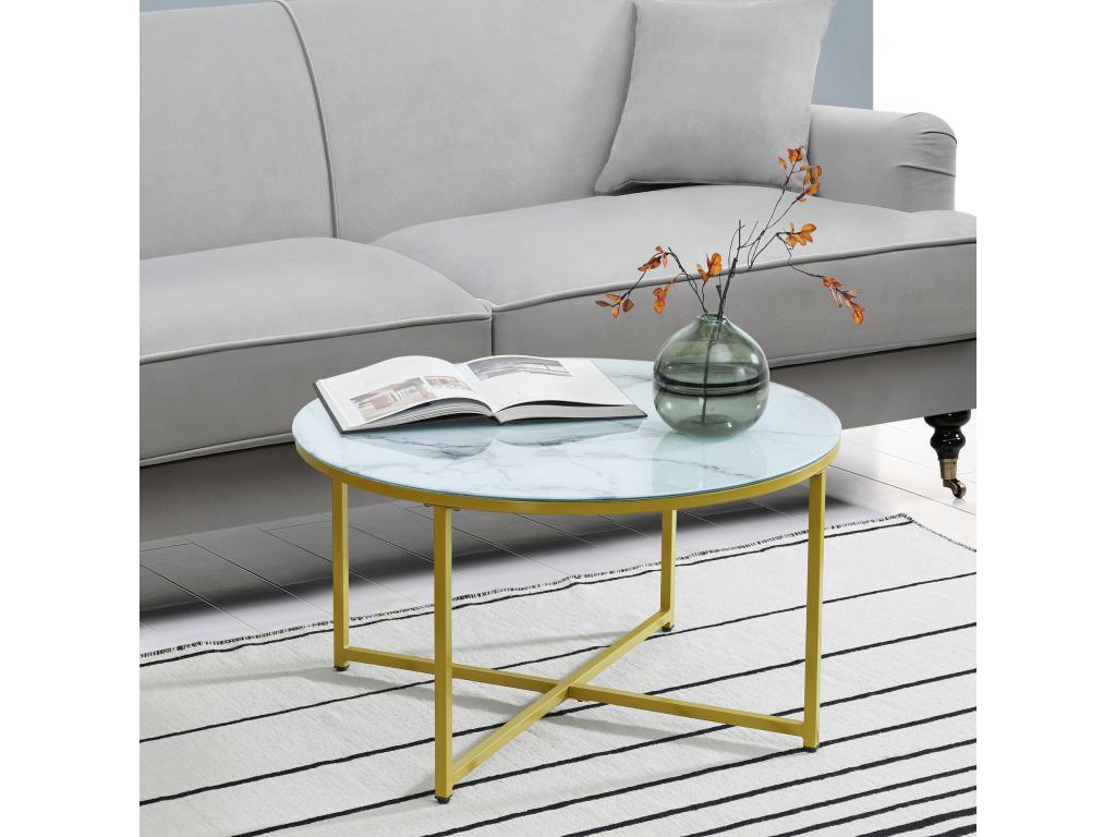 White Marble Coffee Table, 45 x 80 cm