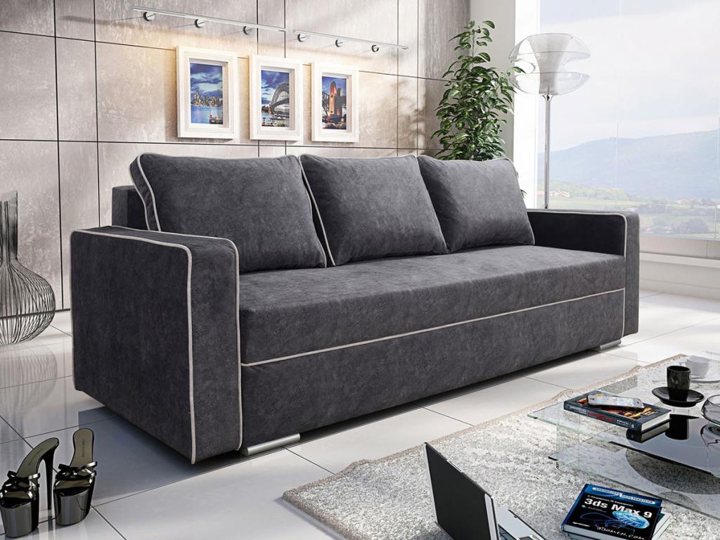 Gray Sofa Bed, 91 x 230 x 92 cm