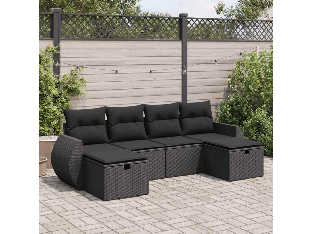 Black Woven Resin Wicker Outdoor Furniture Set - dlz1766585564795