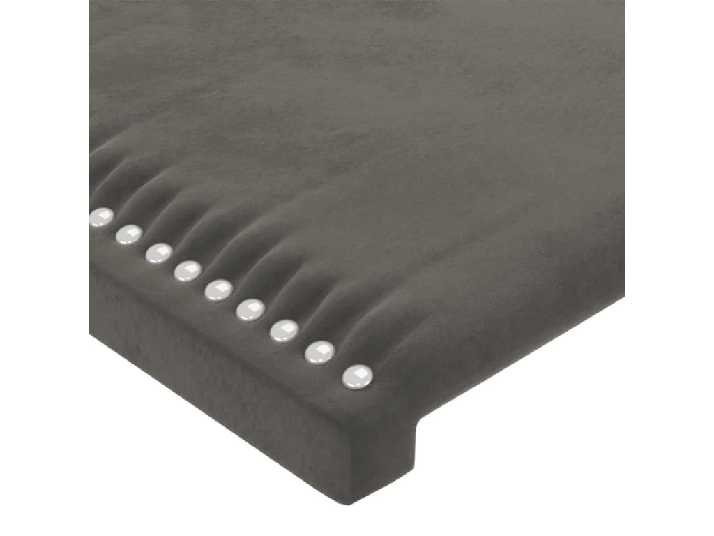 Gray Velvet Bed, 160 x 5 x 118 cm
