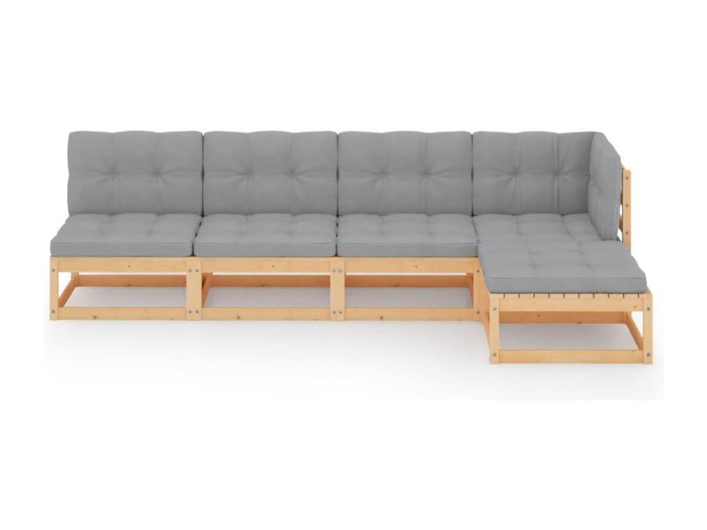 Gray Pine Wood Outdoor Furniture Set - dlz1766585370514