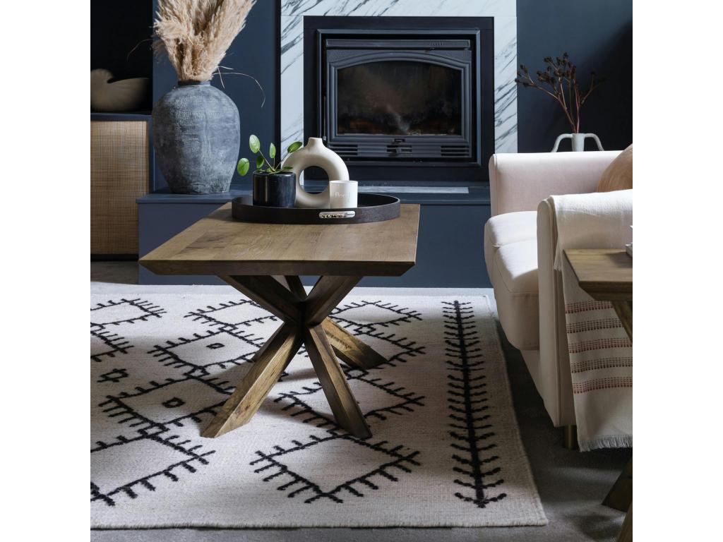 Beige Oak Wood Coffee Table - dlz1766585695990