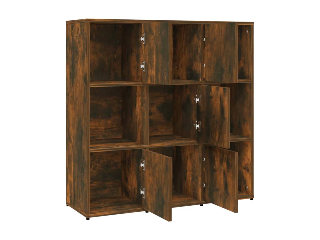 Brown Engineered Wood Bookcase, 90 x 30 x 90 cm